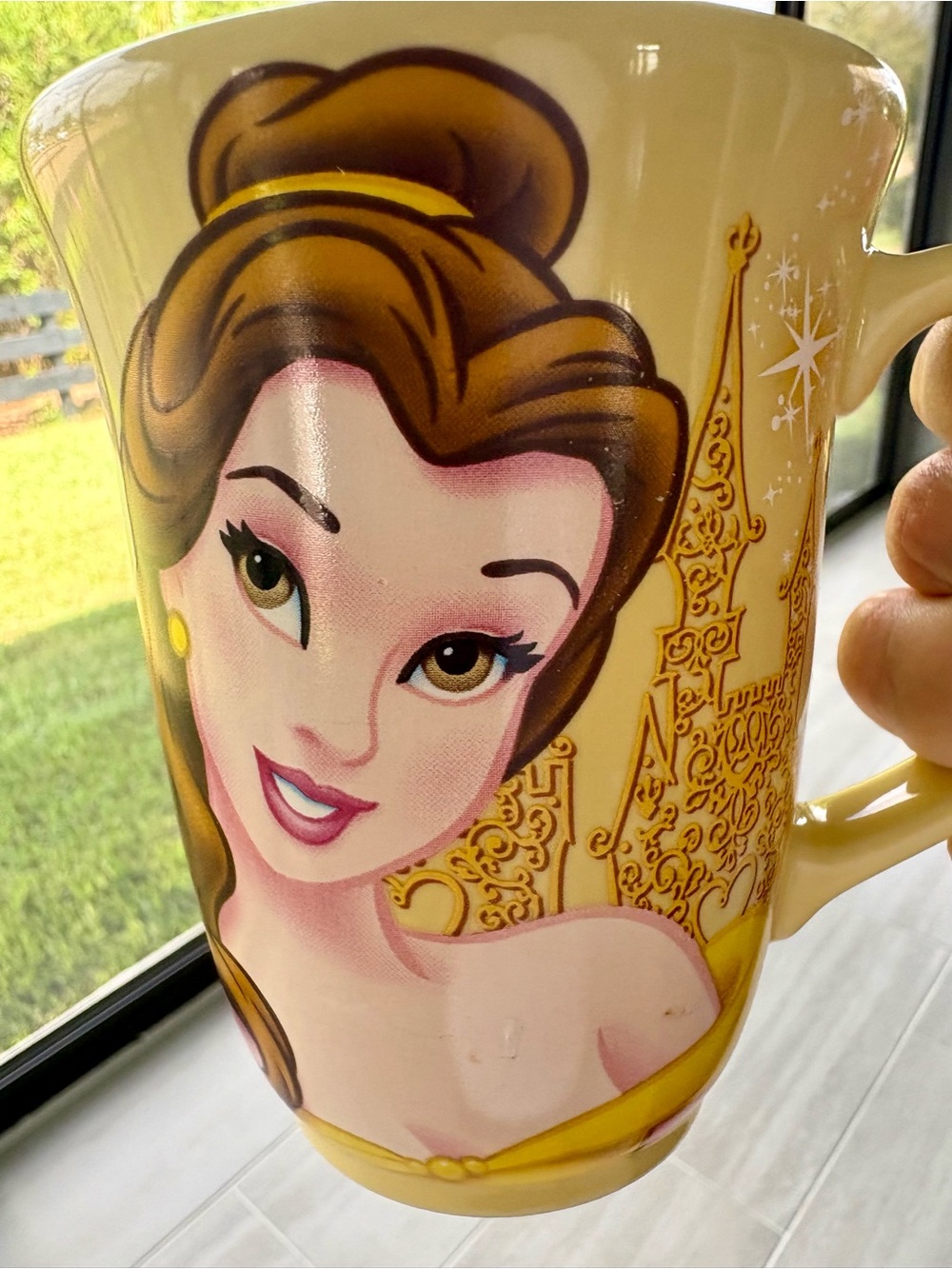 DISNEY Store Exclusive Yellow Coffee Mug Princess Belle Beauty and the Beast